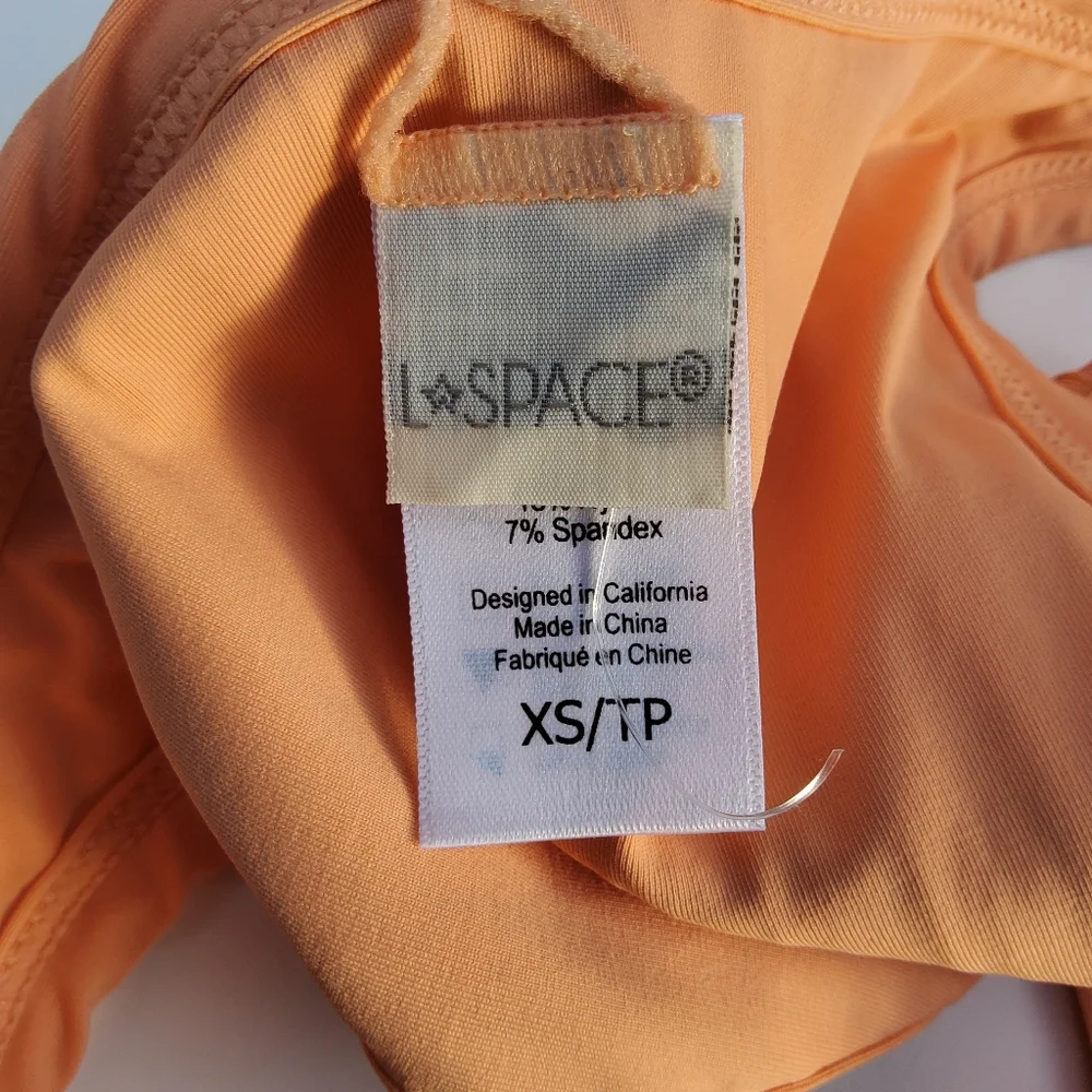 L*Space Foley Bitsy Ribbed Swimsuit Bottom Size XS Orange New